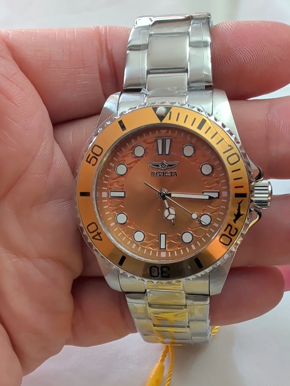 NWT Womens Invicta Pro Diver Stainless Steel Watch – Orange Dial & Bezel 34mm